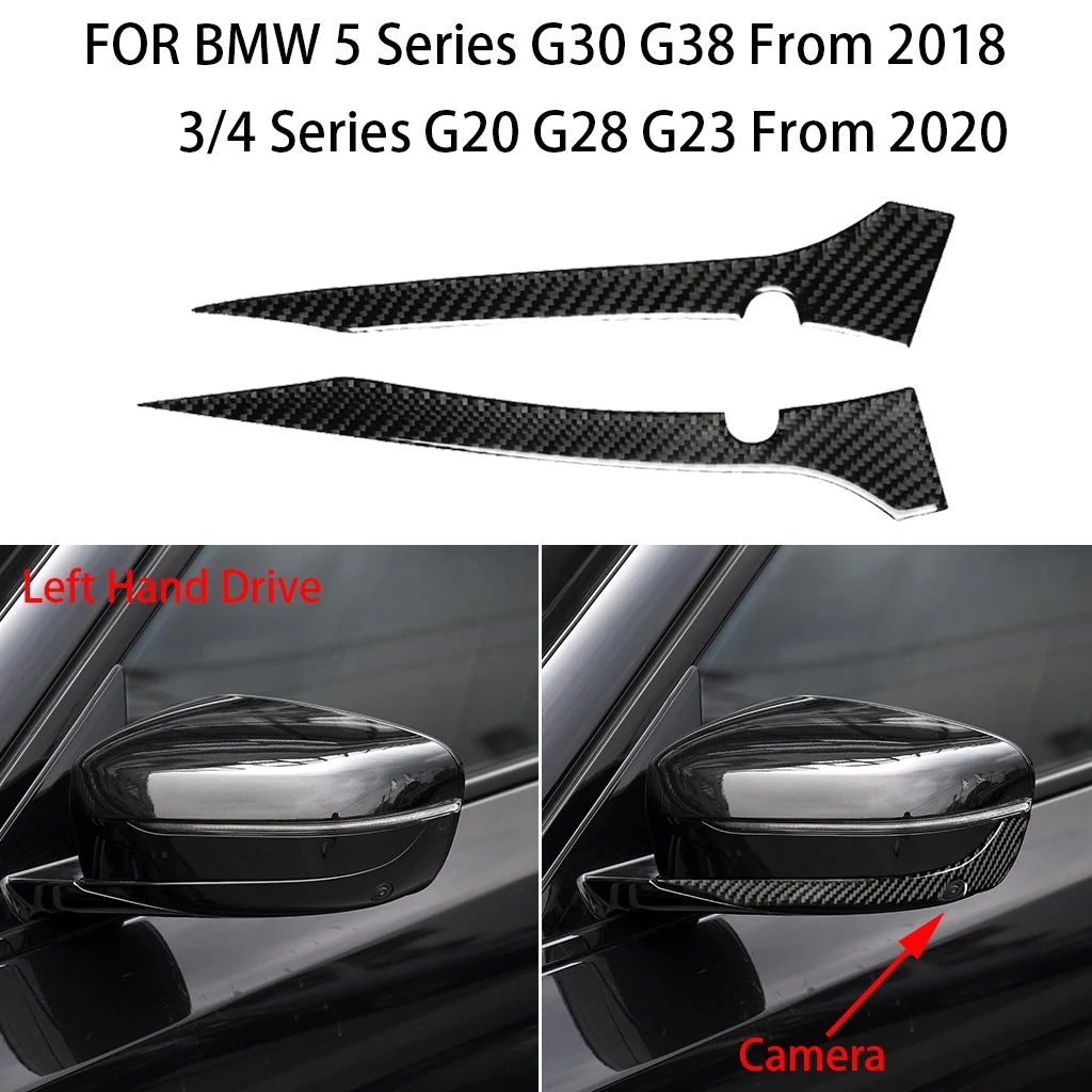 

Carbon fiber car rear view mirror anti-collision strip decoration, suitable For BMW 3/4/5 Series G30 G38 G20 G28 G23 stickers