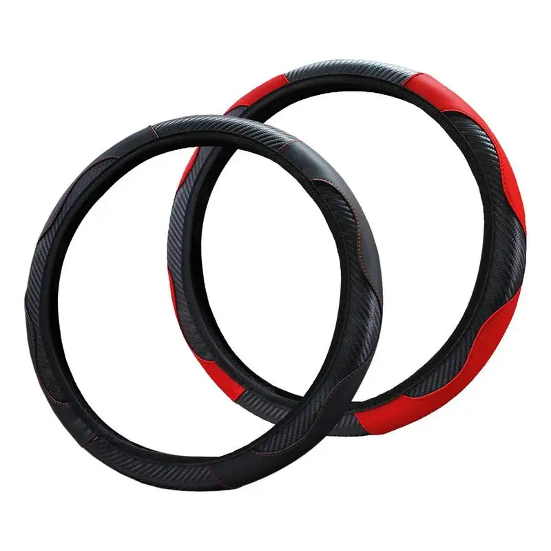 

Fashion Car Steering Wheel Cover PU Leather Wheel Protector With Anti-Slip Lining Universal Vehicle Accessory For Diverse Cars