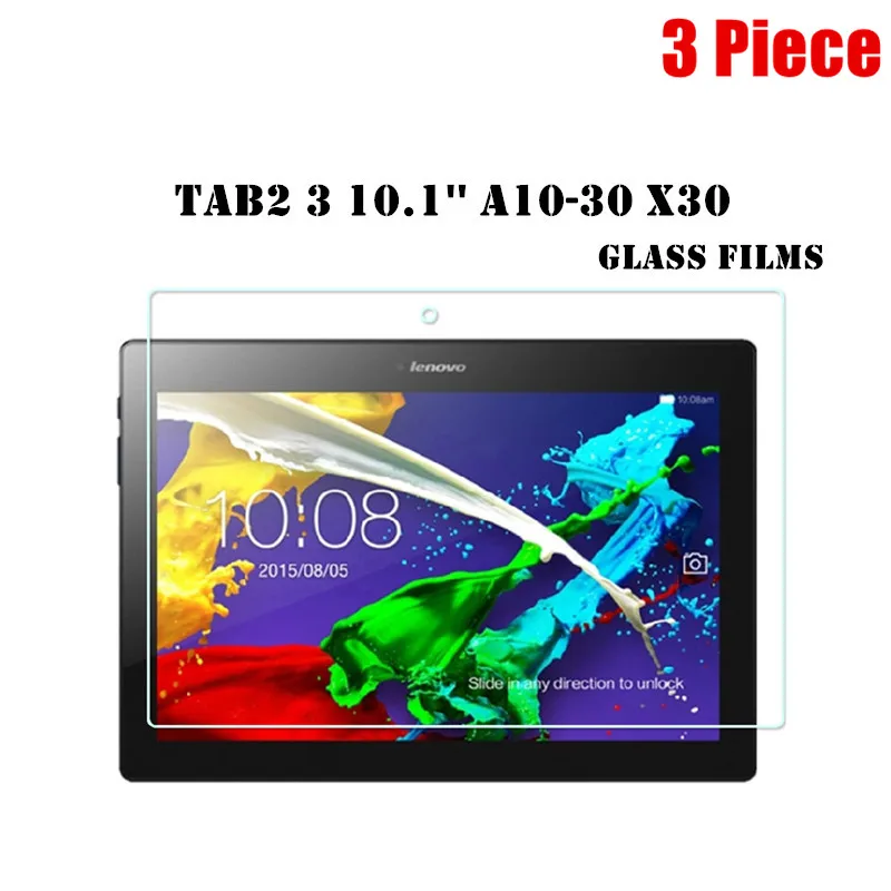 

3 Piece Tab2 A10-30 Tempered Glass Protect films For Lenovo TAB 2 A10-70 X30 X30F X30M Glass Screen Protectors tab3 10.1 x70f
