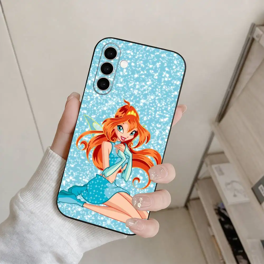 Фото Чехол для телефона W-Winx Clubs для Samsung Galaxy A73, A72, A71, A70, A53, A52, A51 и других моделей, мягкий черный чехол №3