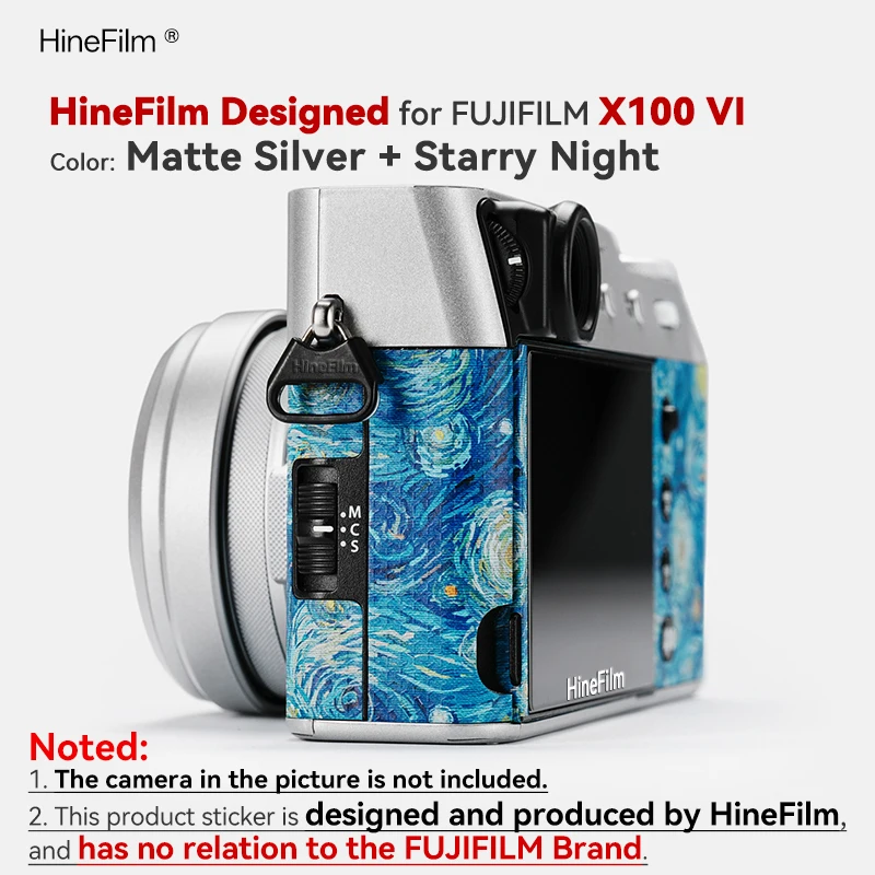 Фото Защитная пленка Hinefilm для камеры Fujifilm X100VI, наклейка-декаль для камеры Fuji X100 VI, защитный чехол-обертка. №3
