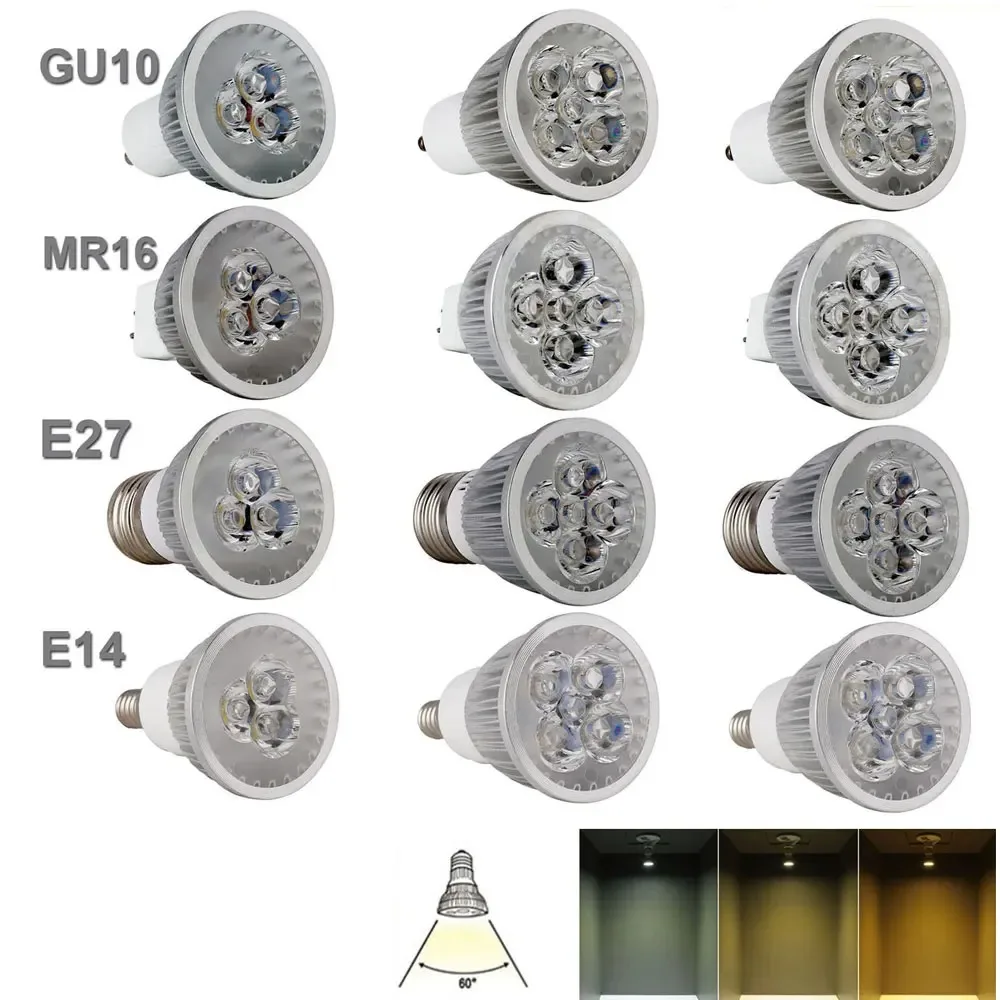 Светодиодная лампа GU10 MR16 E27 E14 9 Вт 12 15 85-265 в