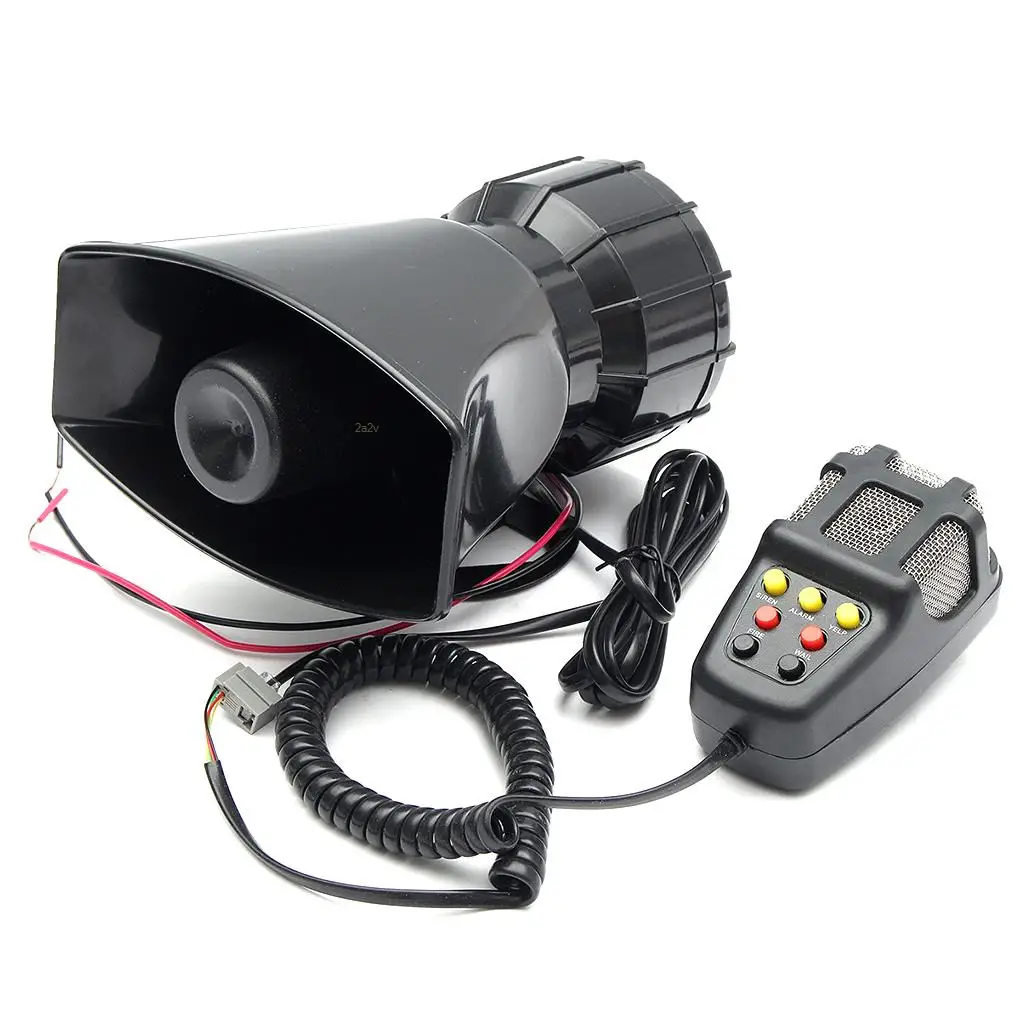 

100W 12V 7 Sounds Car Truck Speaker Warning Alarm Police Fire Siren Horn Loud Sound 105db with MIC Microphone