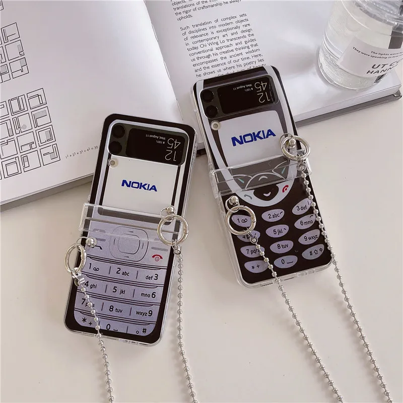 Retro Old Nostalgia Nokias Phone Case For Samsung Galaxy Z Flip 3 4 5G ZFlip3 ZFlip4 Flip3 Flip4 Anti-drop Cover