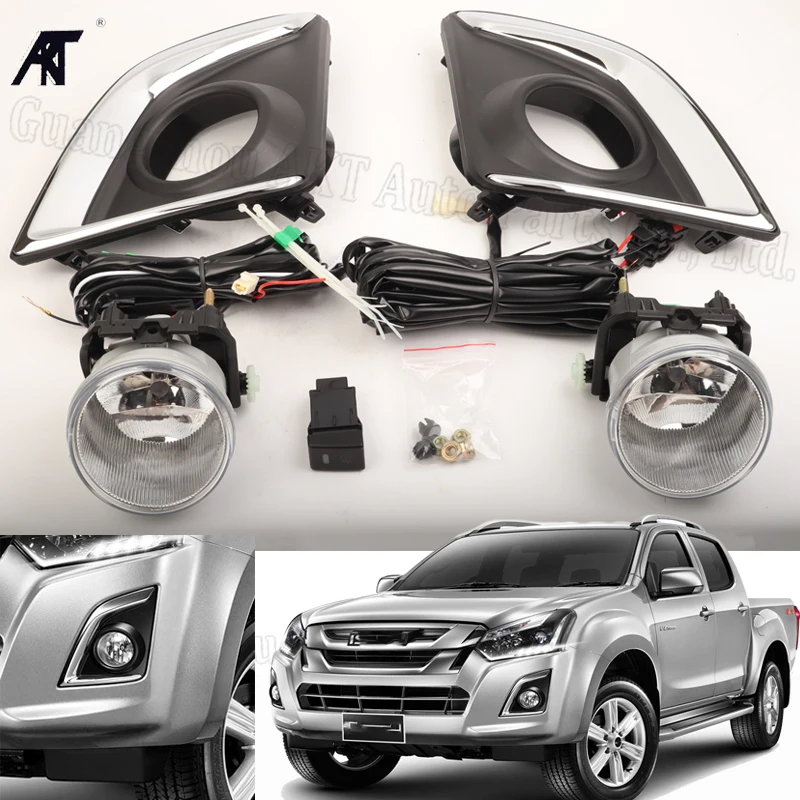 

Противотуманные фары для: ISUZU-D-MAX 2015-2018 автомобильный передний бампер, галогенная противотуманная фара с крышкой, переключатель проводов