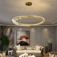 postmodern luxury round k9 crystal chandelier large gold living room hanging lamps bedroom hotel meeting pendant lights fixtures