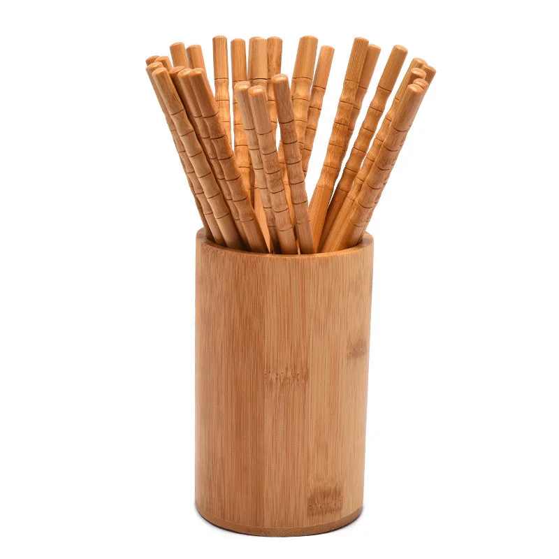 

2023 New Handmade Natural Bamboo Wood Chopsticks Healthy Chinese Carbonization Chop Sticks Reusable Sushi Food Stick Tableware