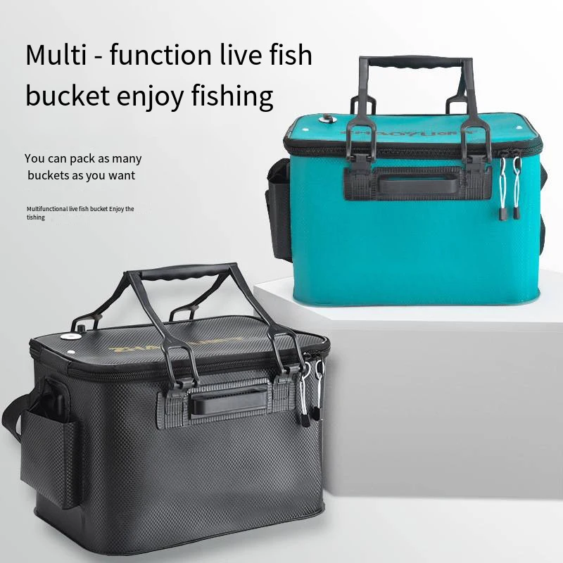 High-end thickened live fish bucket Foldable fish bucket fishing bucket  fish box Portable bucket vehicle fish protection bucket – Swimming Fishing