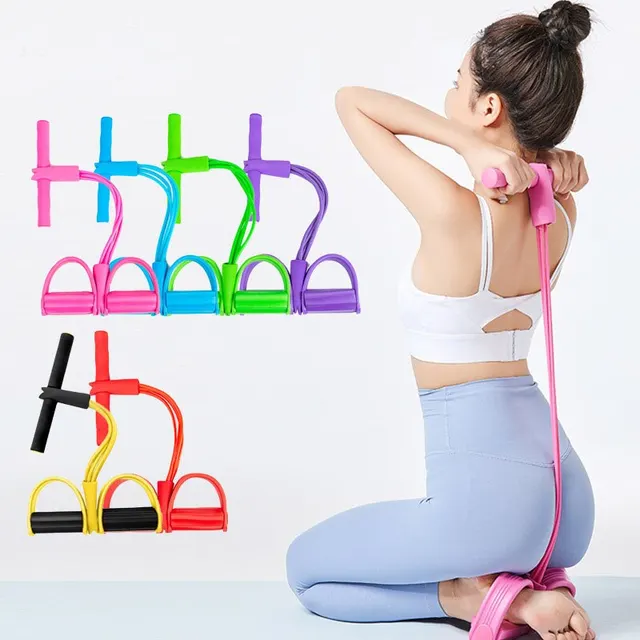 Multi Function Tension Rope Bands for Fitness Exercises Elastics Tape Home Resistance Bands 4 Tube Elastic Pedal Puller 1