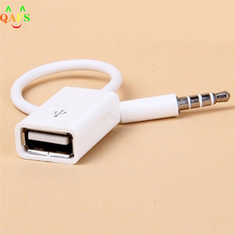 

Car MP3 3.5mm Male AUX Audio Plug Jack To USB 2.0 Female Converter Cable Cord 14.5cm