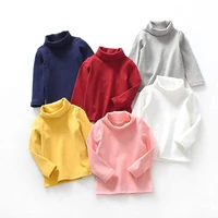 spring autumn girls and boys cotton long sleeve bottoming shirt turtleneck sweater cozy basics tops kids clothes