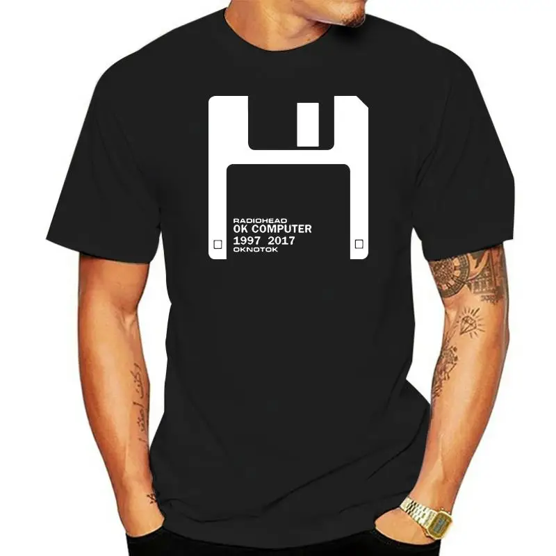 

Новая мужская футболка с компьютерным логотипом радио Head OK черный белый цвет
