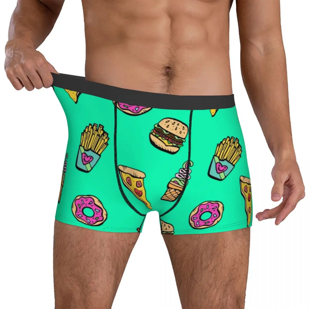

Cartoon Ice Cream Underwear Foodie for Yo Bootie Males Underpants Printed Soft Trunk Hot Shorts Briefs Big Size