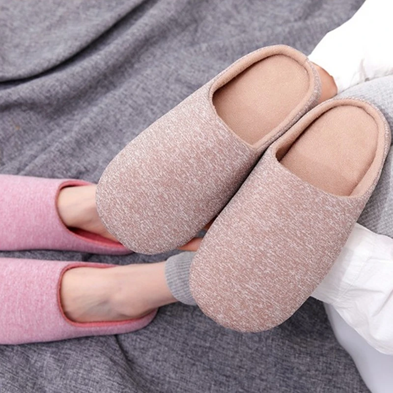 

Women'S Slippers House Soft Home Cotton Slipper Winter Indoor Light Comfort Floor Shoes Men Silent Slides Bedroom Japanese Style