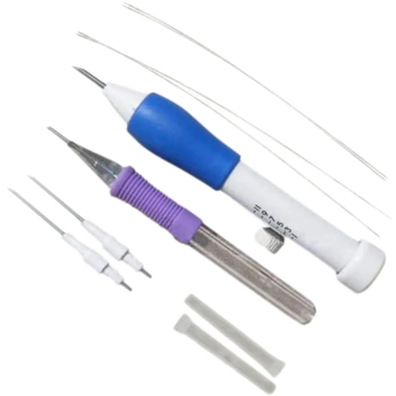 

A63I 3 Size Punch Needle Set Embroidery Stitching Craft Tool For Diy Sewing