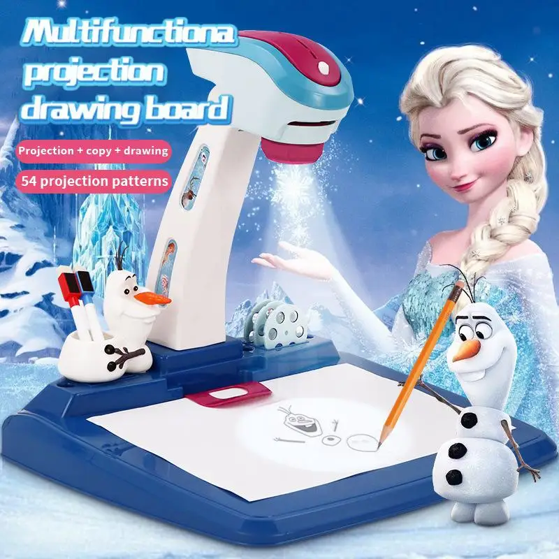 

Disney Frozen Projector Led Painting Table Children Toys Drawing Board Learning Montessori Educational Toys Girls Gifts For Kids