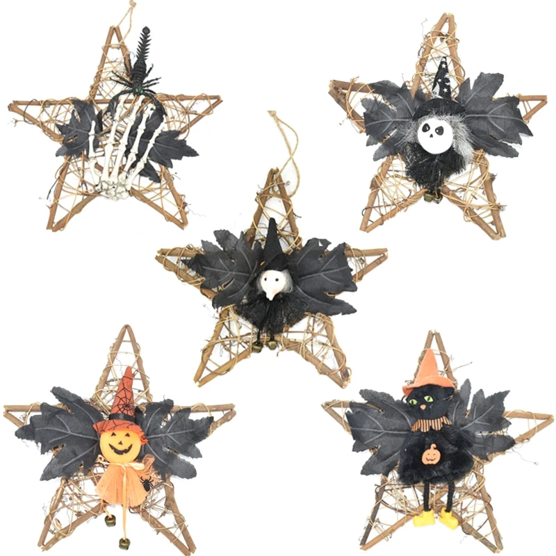 

Хэллоуин пентаграмма ротанговая плетеная лоза звезда для свадебной вечеринки домашнее украшение Рождественские украшения DIY ремесла 87HA