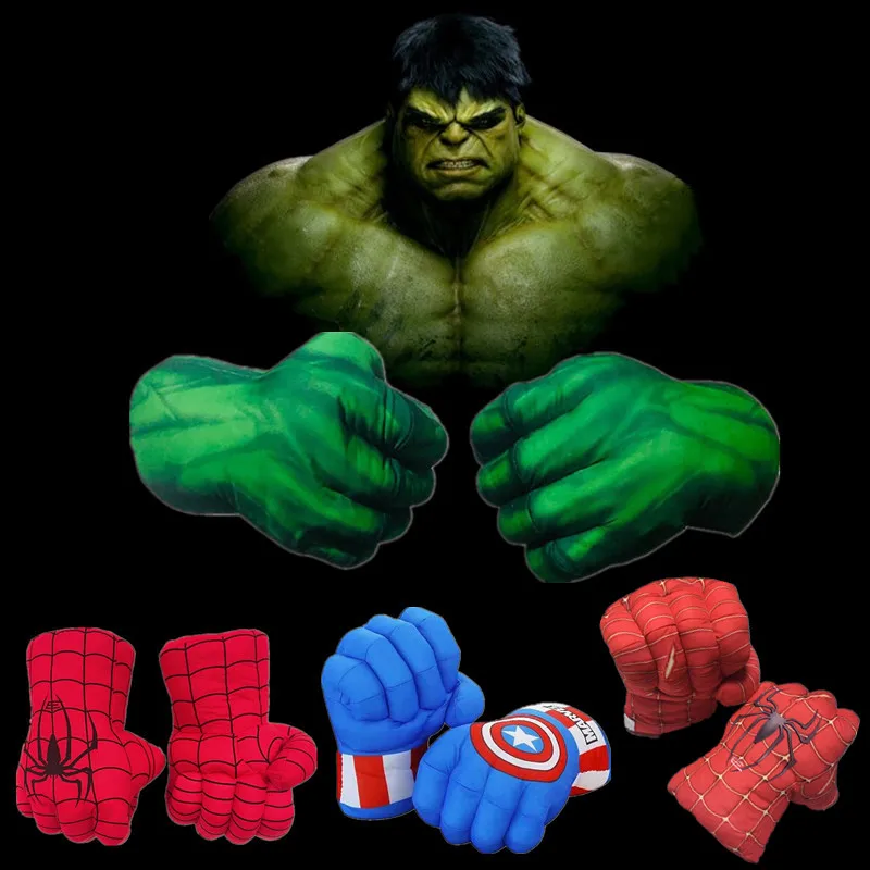 

Marvel Child Avengers Hulk/Spiderman/Captain America Gloves Cosplay Props Boy Girl Halloween Superhero Game Fist Christmas Gift