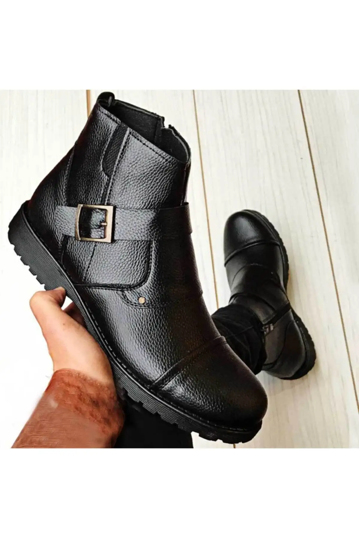 

Black buckle Warm Safety Outdoor Casual Shoes Activities Hiking Boots Male Man High Quality Work Boots