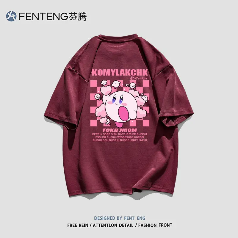 Kawaii Kirby аниме вокруг хлопка Студенческая Повседневная Универсальная женская