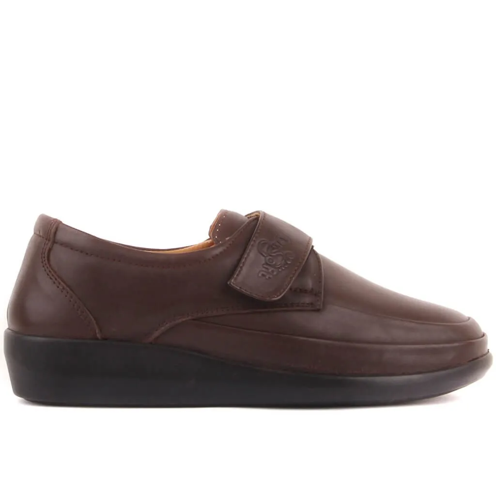 

Dr. Soft-Brown Leather Velcro Women 'S Casual Shoes
