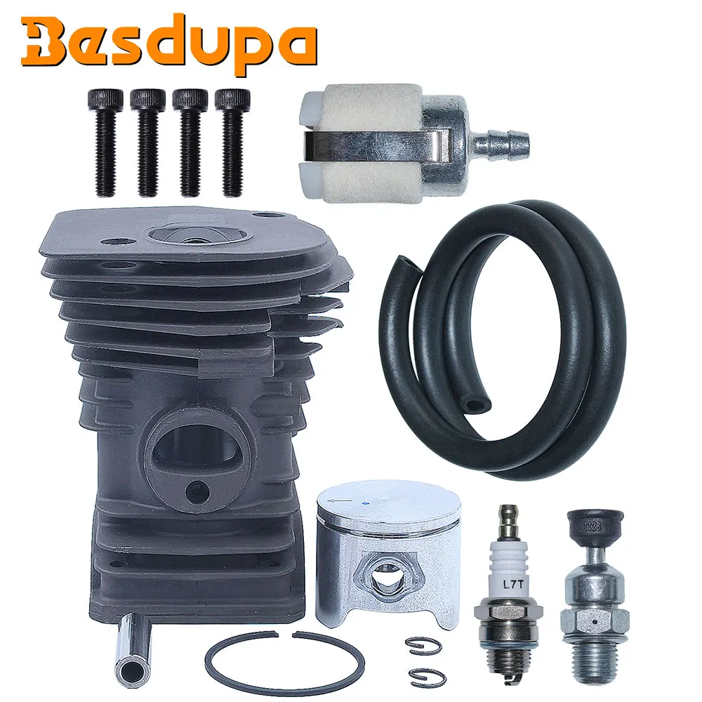 

44mm Big Bore Cylinder Piston Kit For Husqvarna 340 345 350 Chainsaw High Type Top End Fuel Filter Line