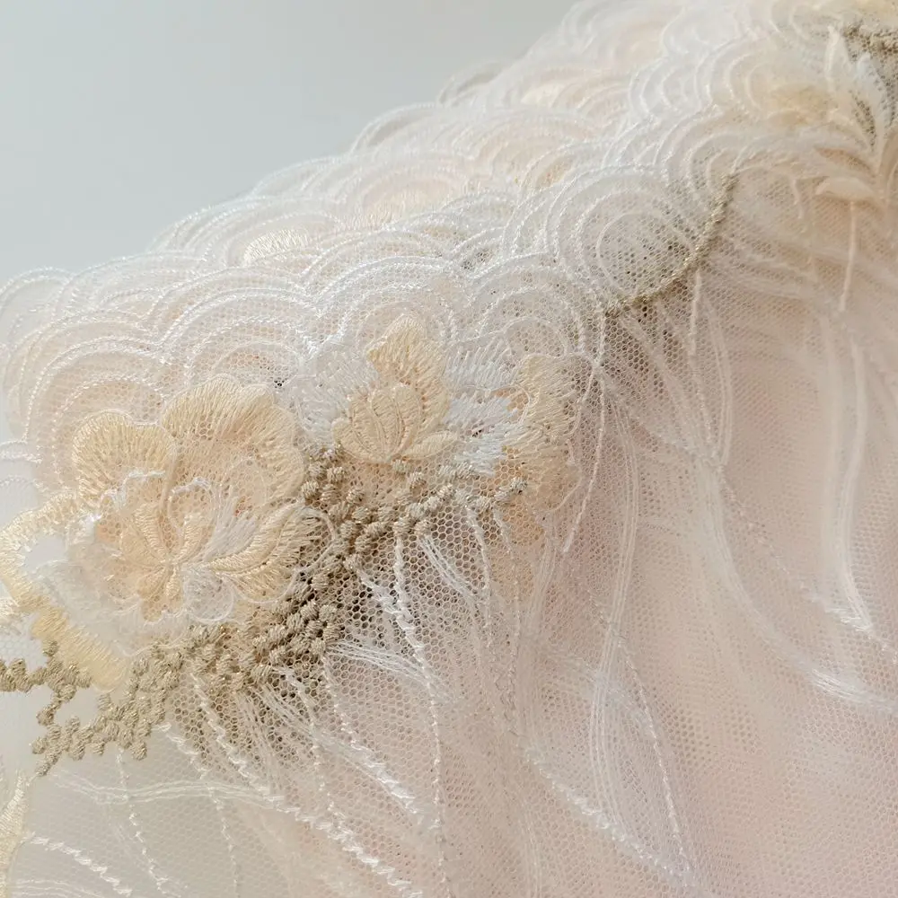 1 метр 21 см ширина пион блестящая нить мягкая вышитая кружевная отделка для