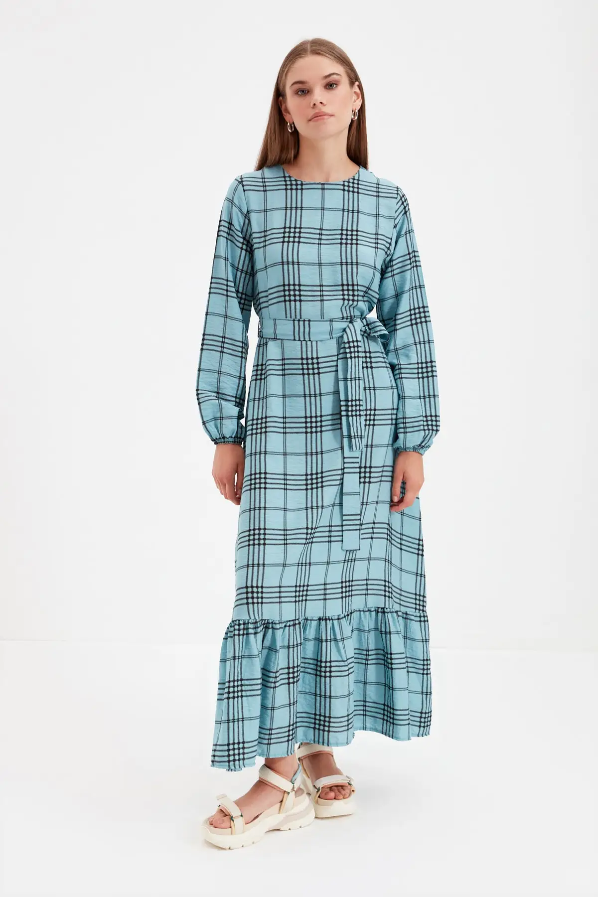 

Trendyol Bike Collar Belted Dress TCTSS21EB0052