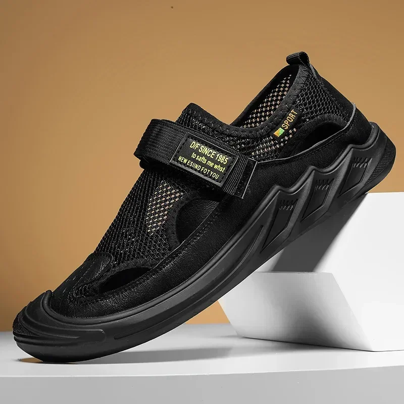 Мужская сетчатая обувь новые летние дышащие сандалии Baotou для спорта и отдыха на