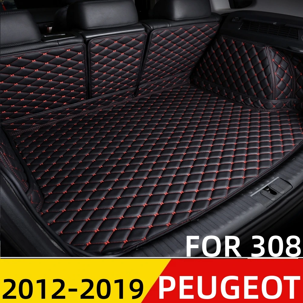 

Коврик для багажника автомобиля для Peugeot 308, 2012-2019, для любой погоды, XPE, кожаный, под заказ, задний Чехол для груза, коврик, подкладка для багаж...