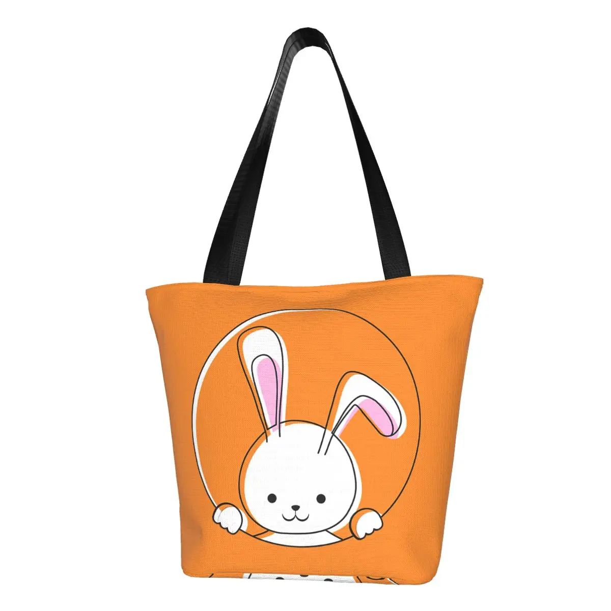 Bunny Face Polyester outdoor girl handbag, woman shopping bag, shoulder bag, canvas bag, gift bag