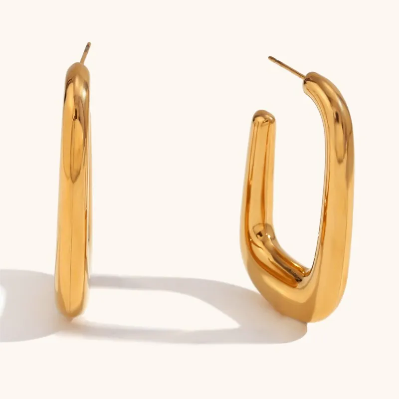 Женские винтажные трапециевидные серьги-гвоздики ANENJERY из нержавеющей стали 316L