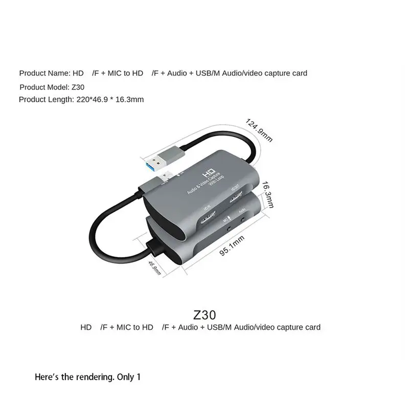 Фото *ABDH 4K 1080P60 Гц Карта видеозахвата HDMI-совместимая с USB-картой видеозахвата, подходящая для записи игр и прямой трансляции №4