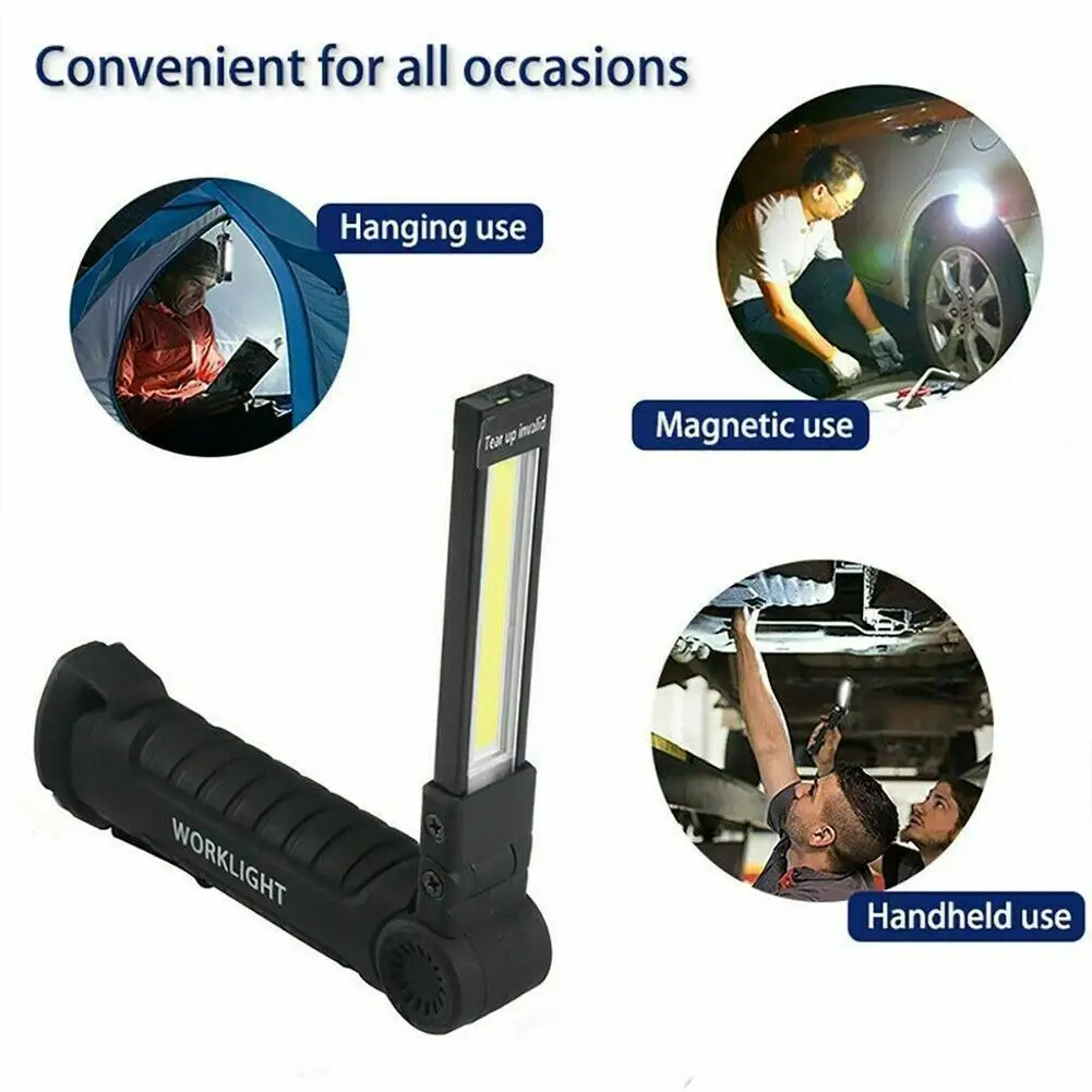 

Rechargeable LED Work Light Magnetic Base Ultra Bright COB Flashlight Inspection Lamp For Car Repair, Home Using,Outdoor Ca K0O3
