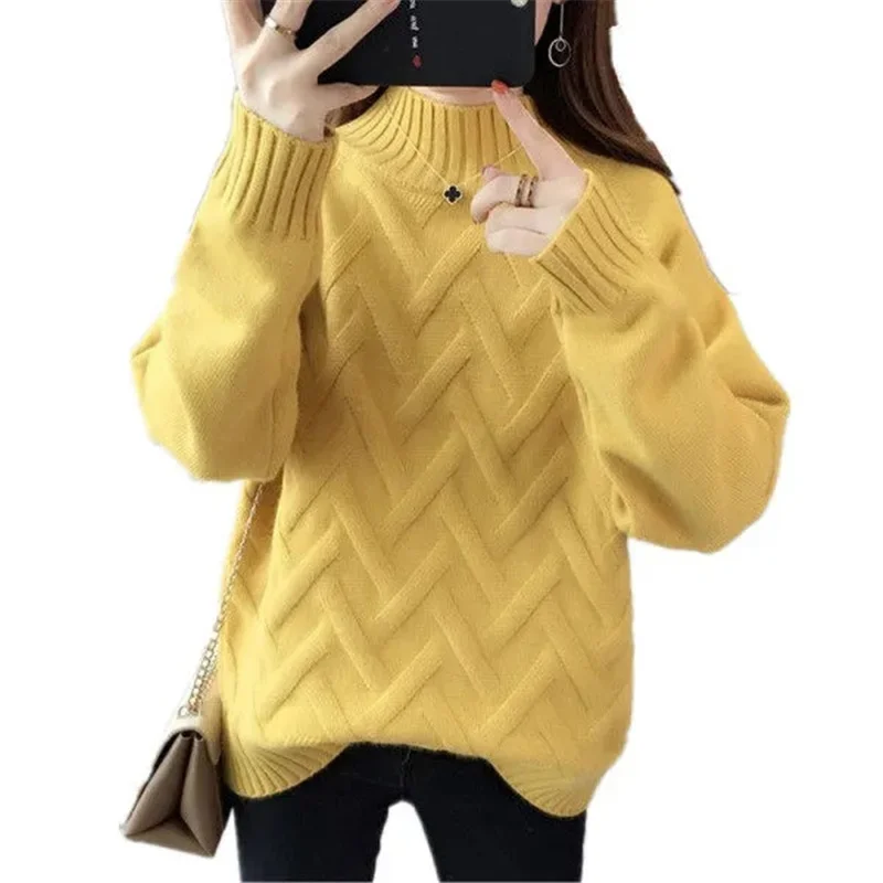 

Женский трикотажный свитер-водолазка, пуловер с длинным рукавом, джемпер на осень и зиму, 2023