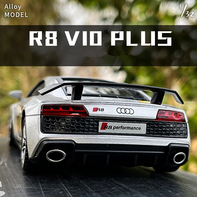 

1:32 Audi R8 V10 Plus Supercar Alloy Car Diecasts & Toy Vehicles Sound and light Car Model Collection Car Toys For Children F406