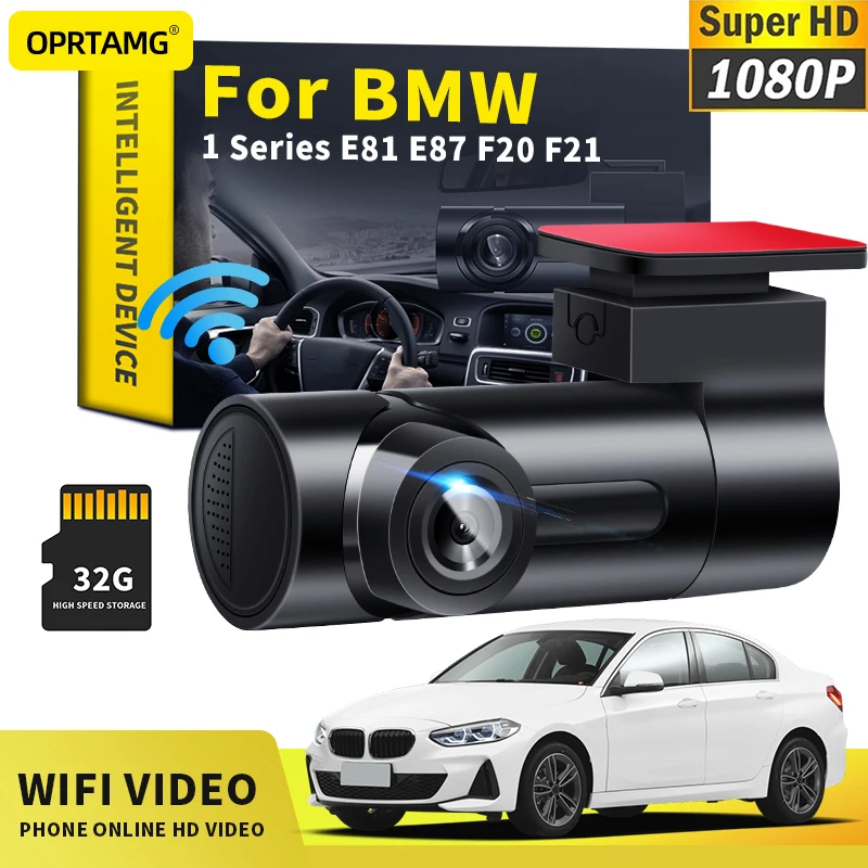 

OPRTAMG For BMW 1 Series E81 E87 F20 F21 1994-2022 2021 2020 2009 2008 Car Dashcam Car DVR MSC 1080P HD Camera WiFi dash cam