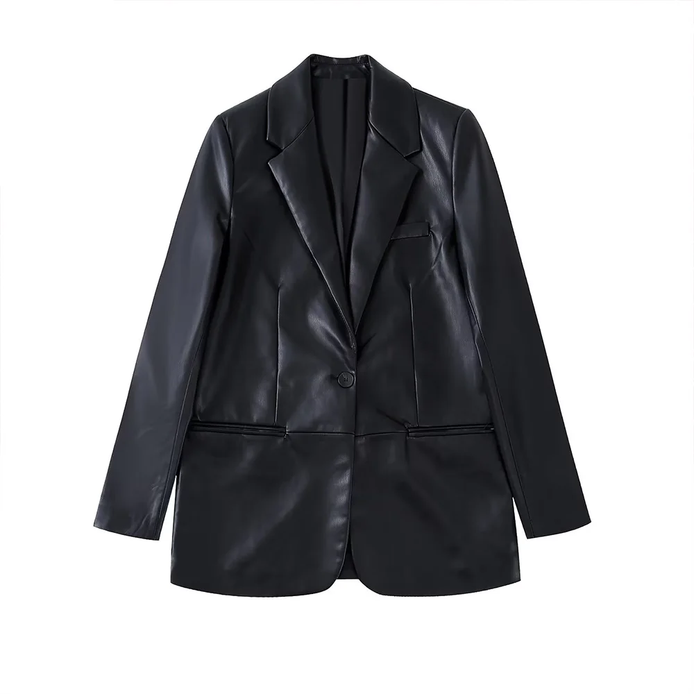 

Женский блейзер с карманами PB & ZA, повседневный винтажный блейзер с длинным рукавом, верхняя одежда в стиле шик, осень 2022