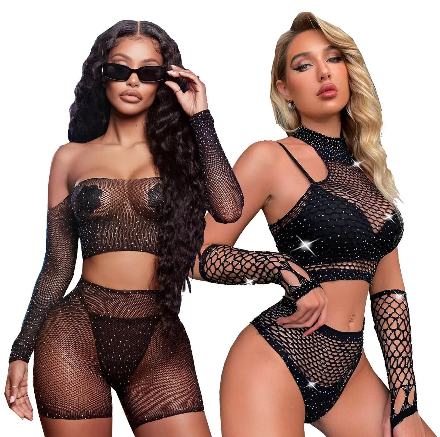 Горячее женское нижнее белье сексуальное Babydoll mujer Catsui diamante блестящие кристаллы