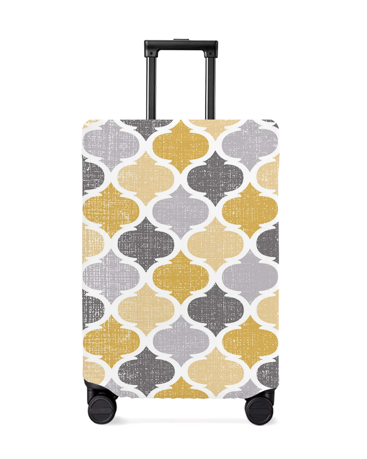 

Geometric Yellow Grey Vintage Moroccan Travel Luggage Cover Elastic Baggage Cover Suitcase Case Dust Cover Travel Accessories