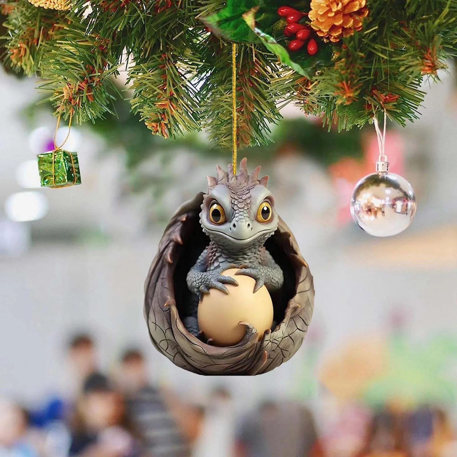 Милый мультяшный дракон детское яйцо рождественское подвесное украшение
