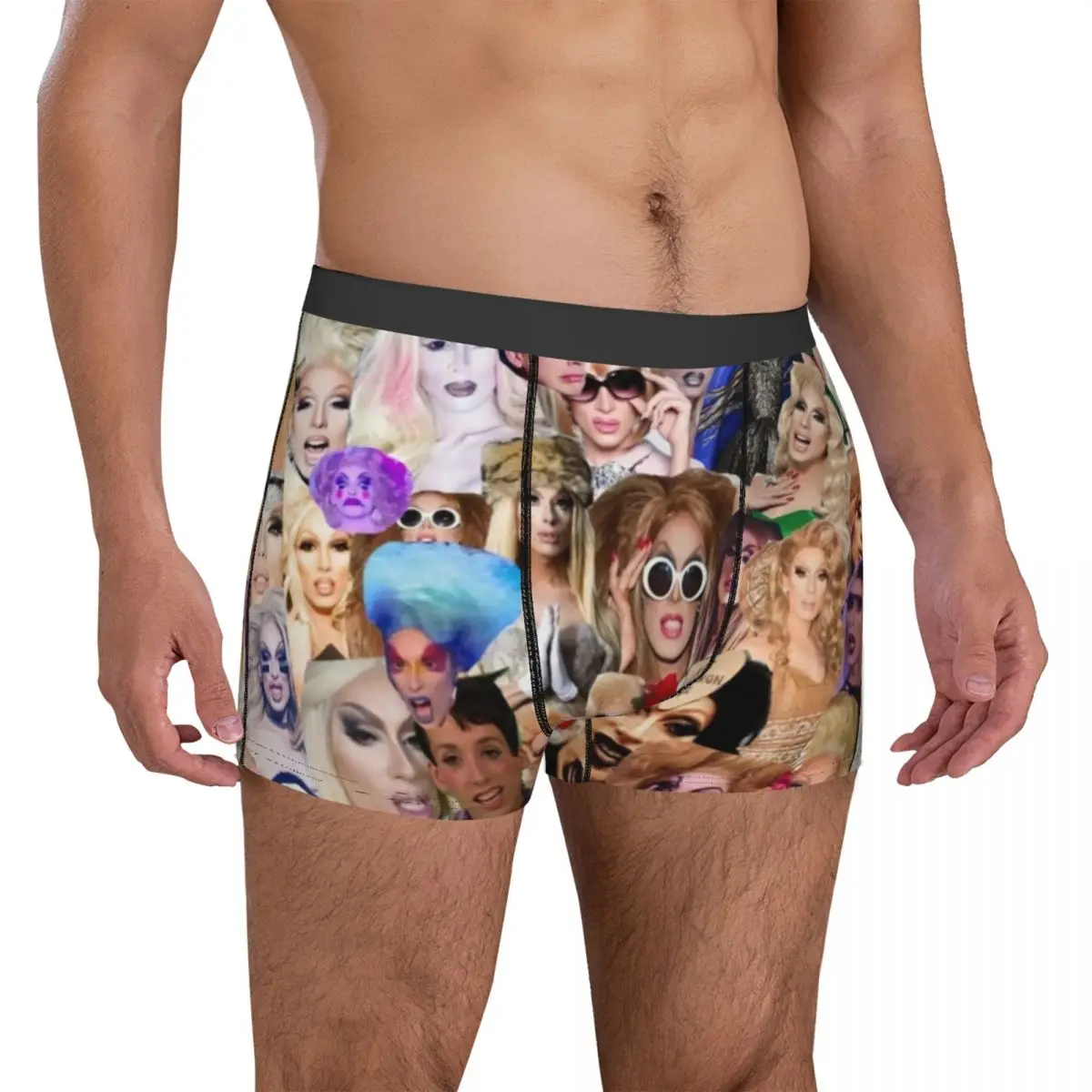 

Funny Meme Underwear Alaska Collage Men's Boxer Brief Soft Boxer Shorts Trenky Print Plus Size Underpants