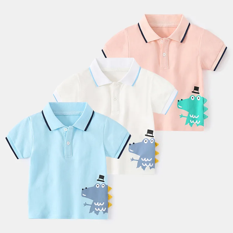 

Boys Tees And Polos Cartoon Crocodile Polo Shirt Kids Boys Summer Short Sleeve Polo Shirt For Boy. School Clothes