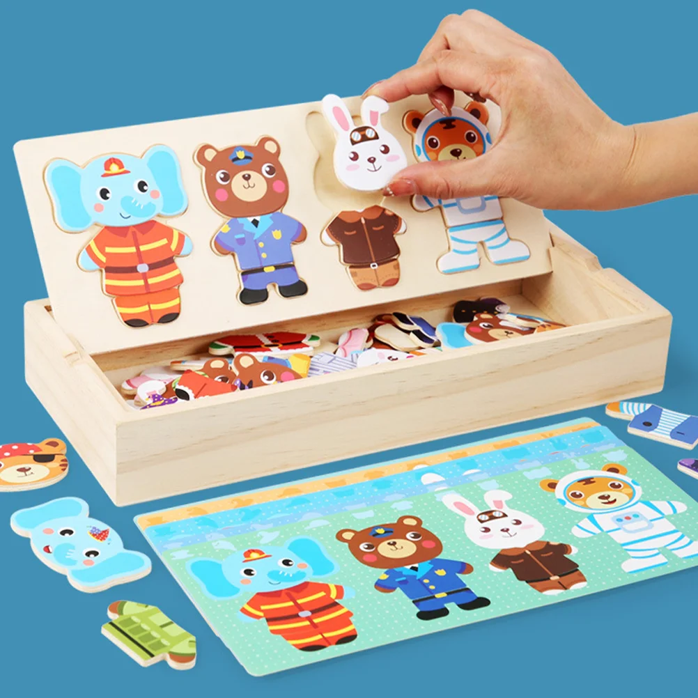 

Игрушки в виде животных, Обучающие игрушки, трехмерные деревянные детские развивающие игрушки
