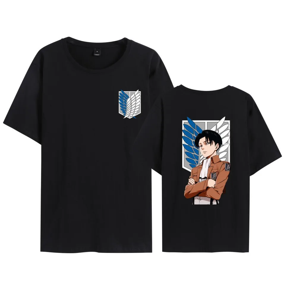 

Hot Japanese Anime Attack On Titan Live Front And Back Graphic Tshirt Summer Casual Men's Short Sleeve Tops Tee Shirt Harajuku