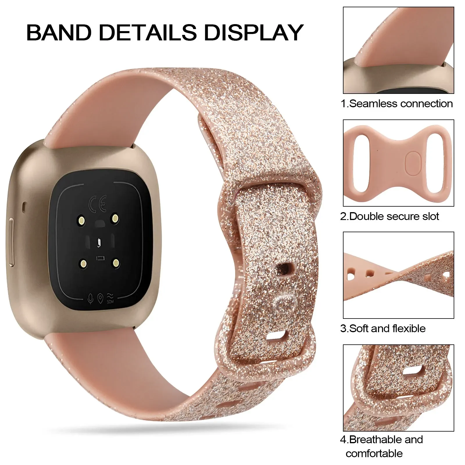 Силиконовый ремешок для часов Fitbit Versa 3 умных спортивный Браслет Sense