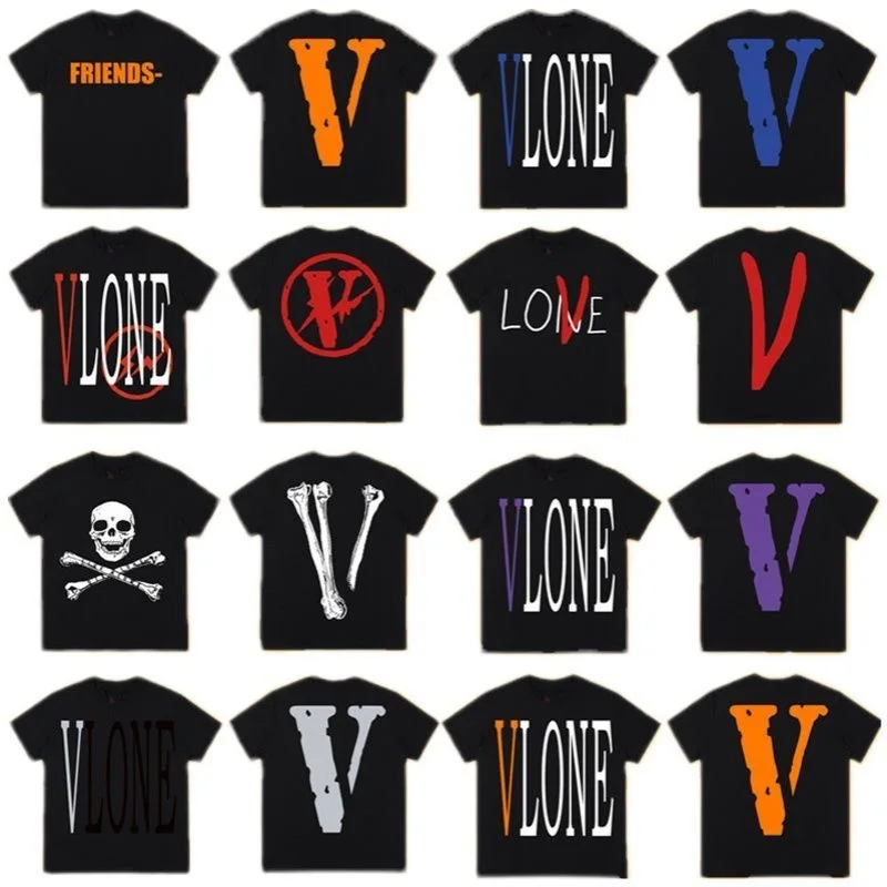 

Футболка VLONE Мужская/женская из натурального хлопка, уличная одежда из 100% хлопка, свободная рубашка с коротким рукавом, в стиле Харадзюку, на...