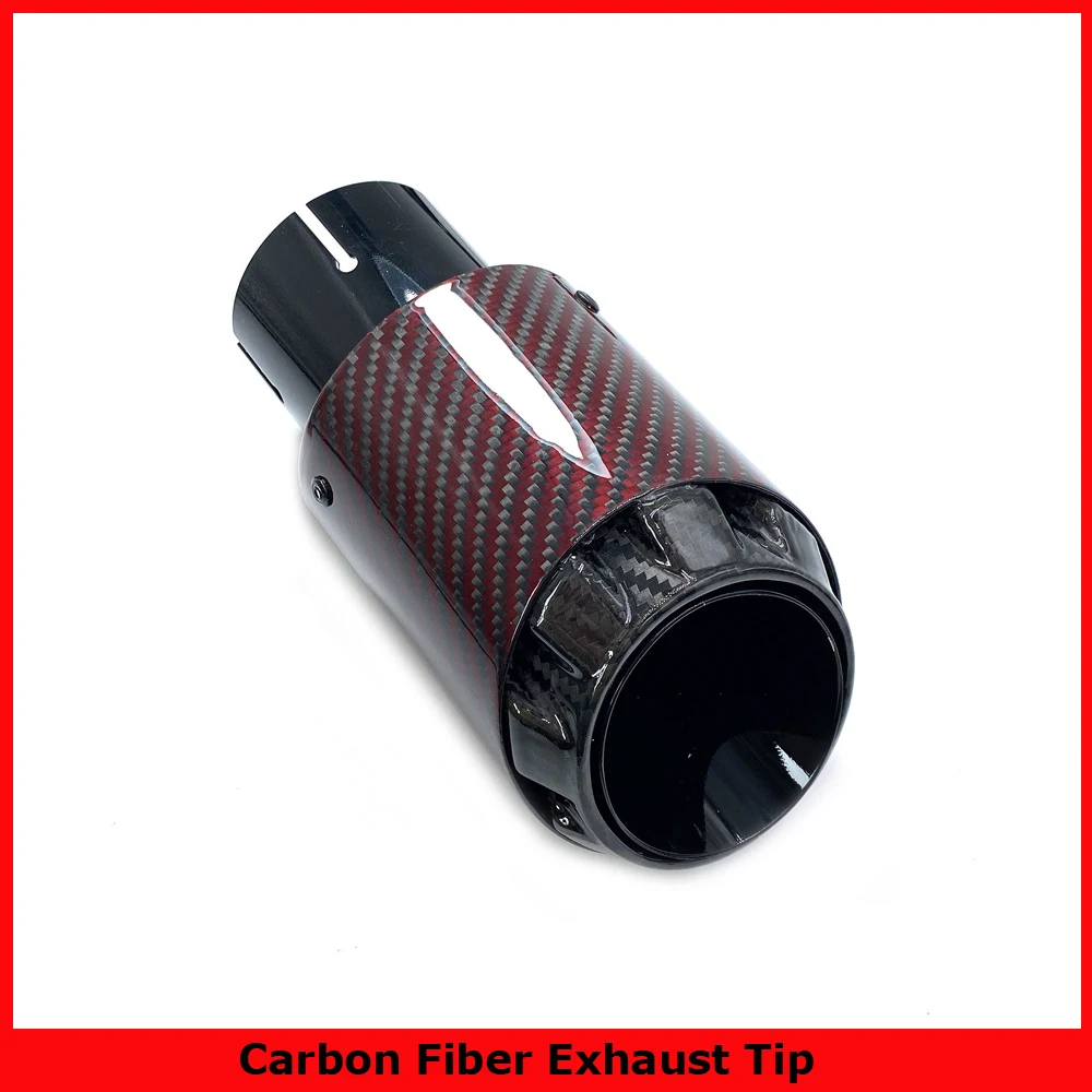 

Newest 3 layer Plum Pattern Glossy Carbon Fiber Car Mufflers Tip Universal Stainless Black Exhaust Pipe Muffler Nozzle For Ak