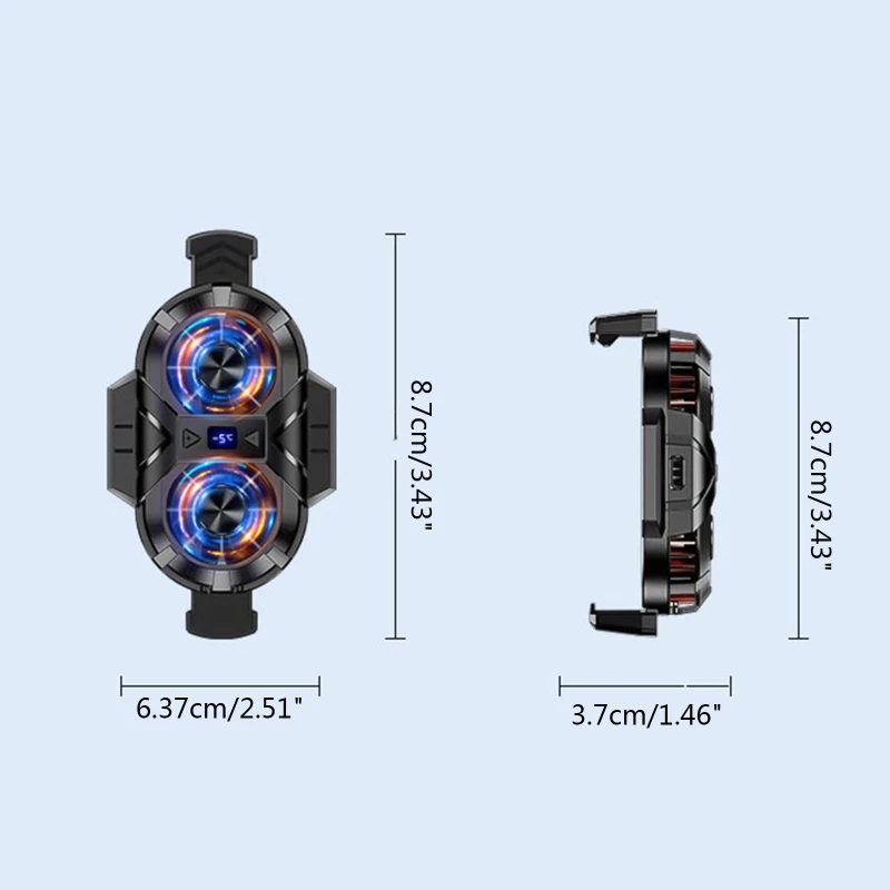 

Универсальный Радиатор для сотового телефона A0KB, радиатор для 69-92 мм в ширину, стандартный Регулируемый Вентилятор охлаждения с несколькими режимами, подарок для геймеров