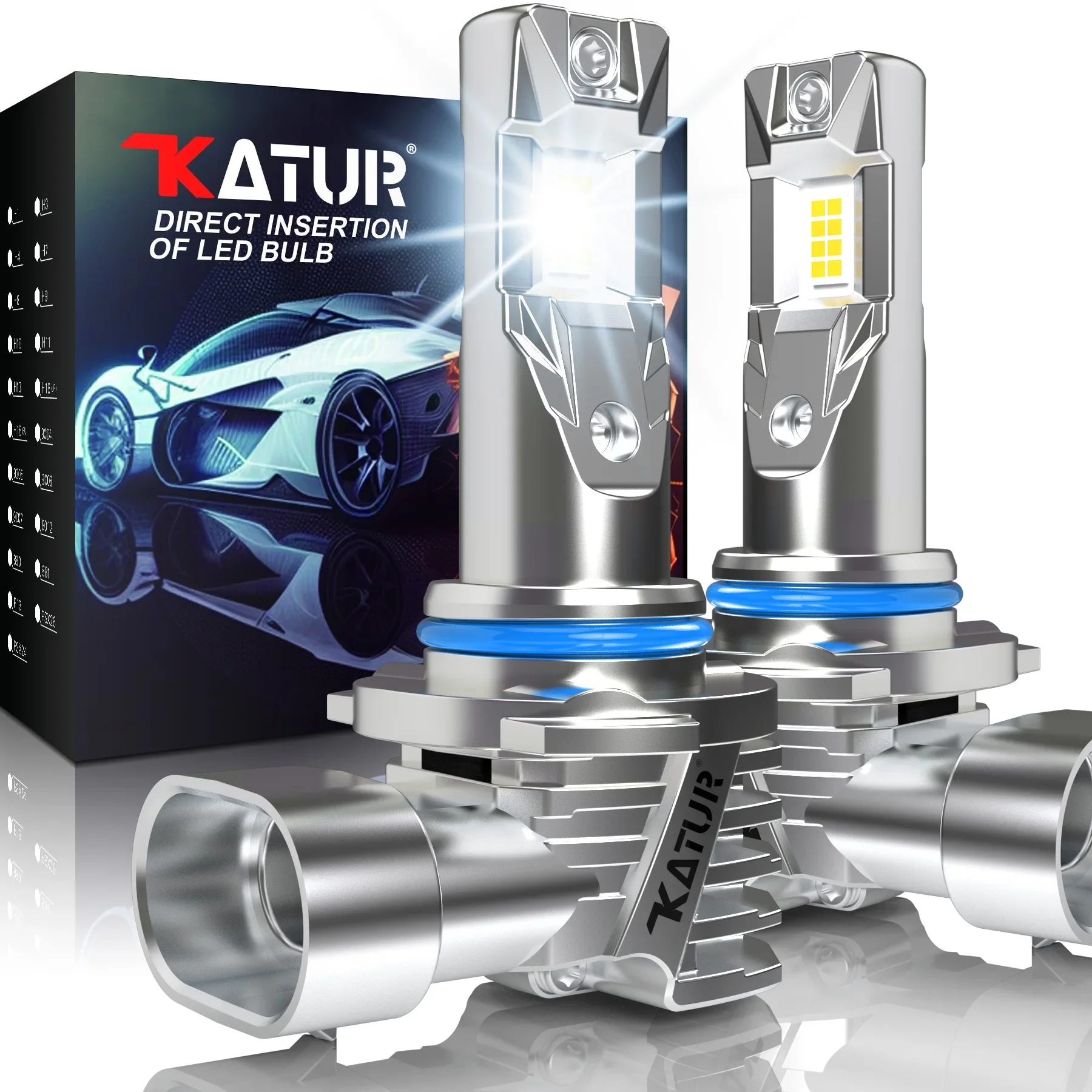 

Katur 2 шт. HIR2 9012 светодиодные лампы для фар супер яркие мощные без адаптера автомобильный турбодиод белый мото противотуманные фары 12 В постоянного тока